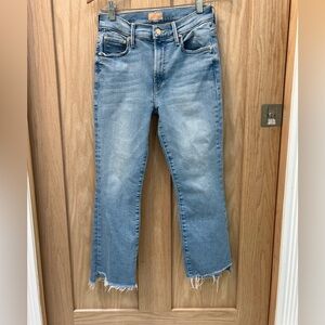 Mother Insider Crop Lil’ Mother Step Fray Women's Blue Jeans size 26 PETITE